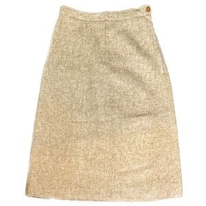 Vintage 🌸 50s Tawny School Days Wool Midi Skirt